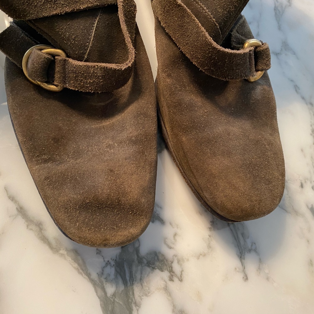Yves Saint Laurent Brown Suede Boots - Picture 2 of 13